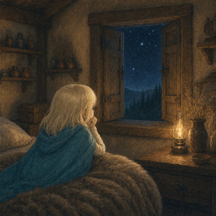 A parent and child reading a Tales of the North picture book together.
